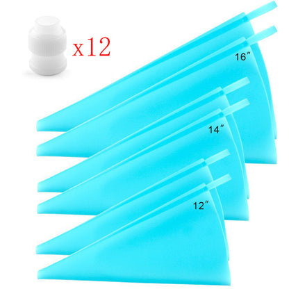 Eco-Friendly Reusable Blue Silicone Piping Bag - Conical Shape