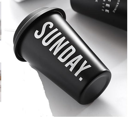 Eco-Friendly Reusable Coffee Cups - Black & White Ceramic or Stainless Steel with Silicone Lids
