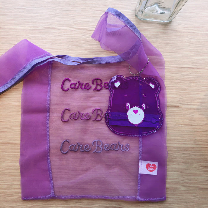 Eco-Friendly Reusable Shopping Bags with Bear Pouches - Purple, Pink, Blue