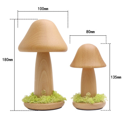 Eco-Friendly Mushroom-Shaped Wooden Lamp for Natural Lighting