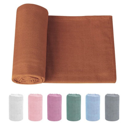 Organic Cotton Muslin Swaddle Blanket - Mustard, Eco-Friendly Baby Essential