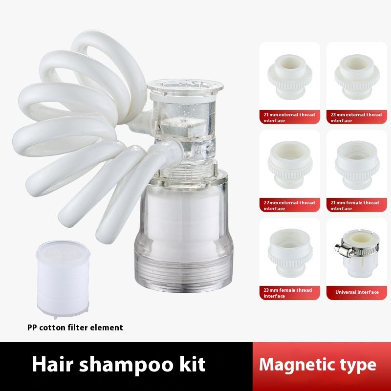 Water-Saving Telescopic Hose with Chrome Faucet Attachment