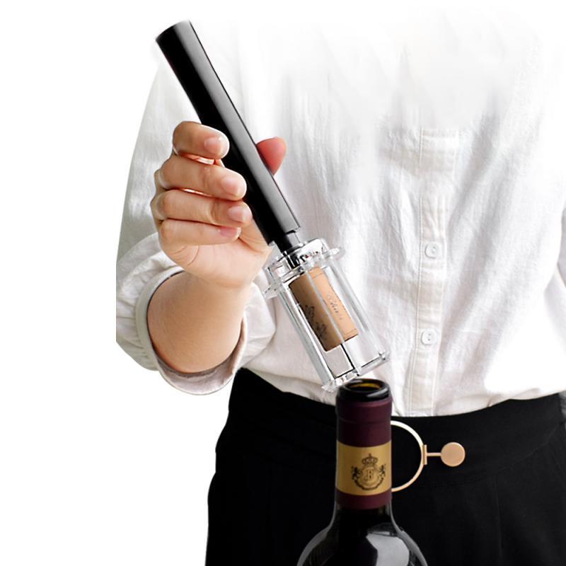Eco-Friendly Reusable Wine Bottle Opener with Durable Black Handle