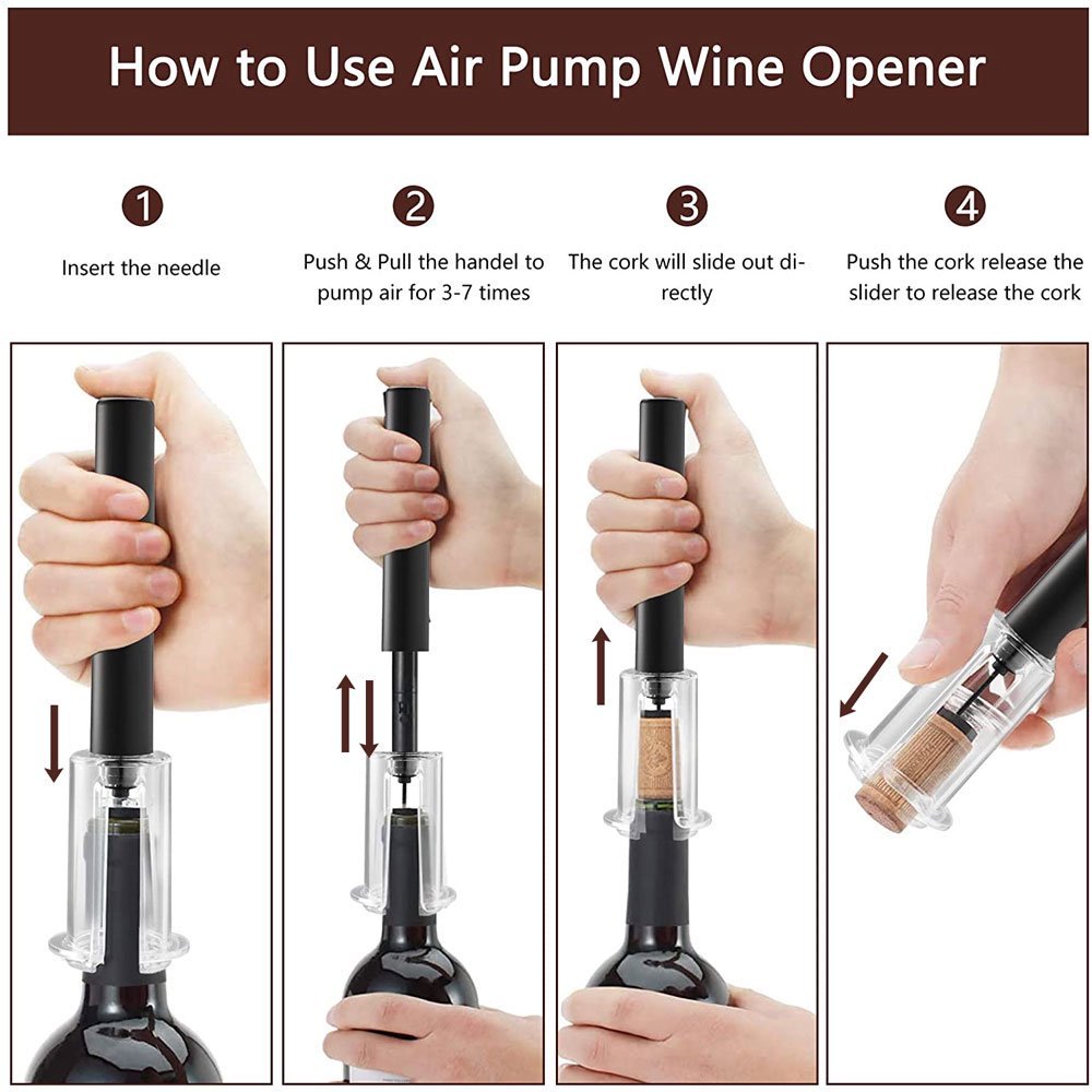Eco-Friendly Reusable Wine Bottle Opener with Durable Black Handle