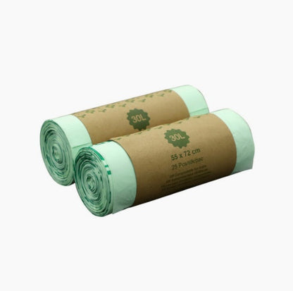 Eco-Friendly Biodegradable Trash Bags - Light Green, 40x43 cm