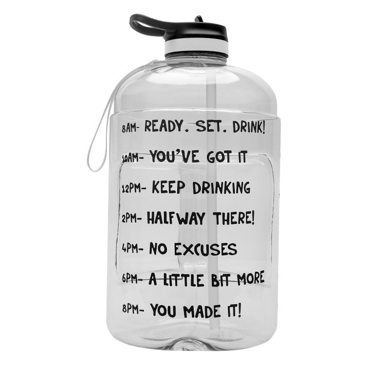 Large Gradient Pink to Blue Water Bottle with Time Markers