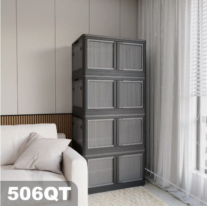 Stackable Dark Gray Storage Cabinet