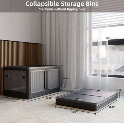Stackable Dark Gray Storage Cabinet - Durable & Space-Saving