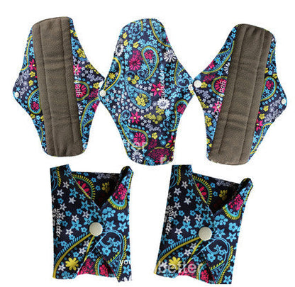 Eco-Friendly Reusable Menstrual Pads with Floral Patterns