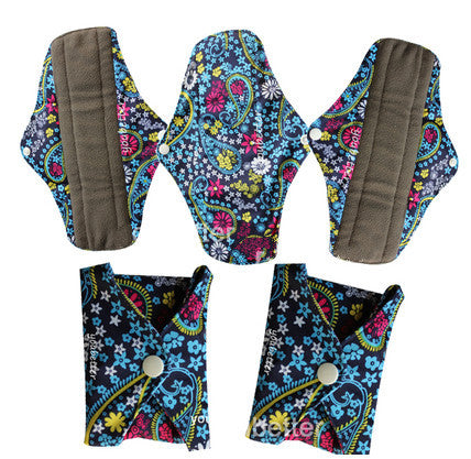 Eco-Friendly Reusable Menstrual Pads with Floral Patterns