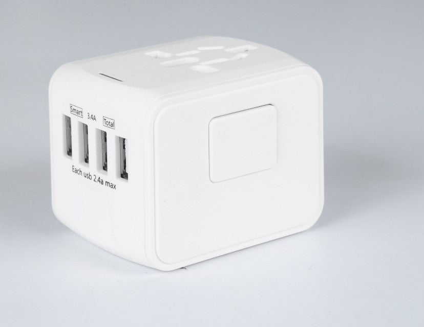 Universal Travel Adapter Cube - Multi-Region, Eco-Friendly, Durable