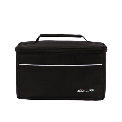 Eco-Friendly Travel Toiletry Bag - Blue Canvas with Brown Accents