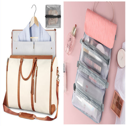 Versatile Light Pink Garment & Duffel Bag for Eco-Friendly Travel