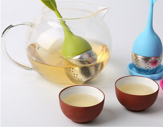 Eco-Friendly Teardrop Tea Infuser Set with Glass Teapot and Ceramic Cups