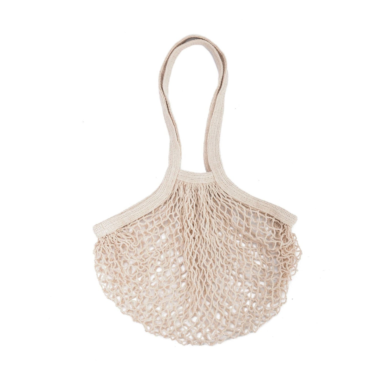 Eco-Friendly Reusable Mesh Shopping Bag - Natural Beige Cotton