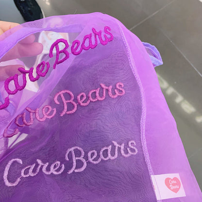 Eco-Friendly Reusable Shopping Bags with Bear Pouches - Purple, Pink, Blue