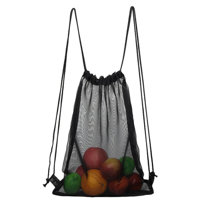 Eco-Friendly Reusable Produce Bag - Black Mesh, Medium Size