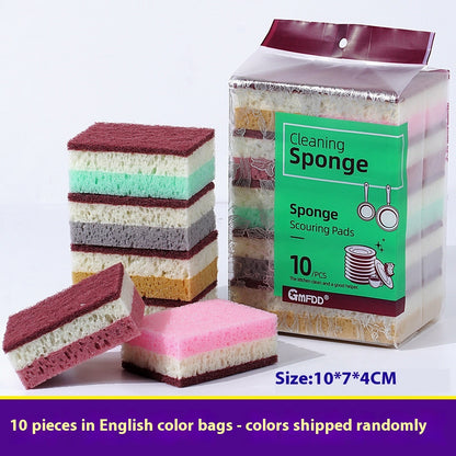Eco-Friendly Multicolored Cleaning Sponges - Durable & Reusable