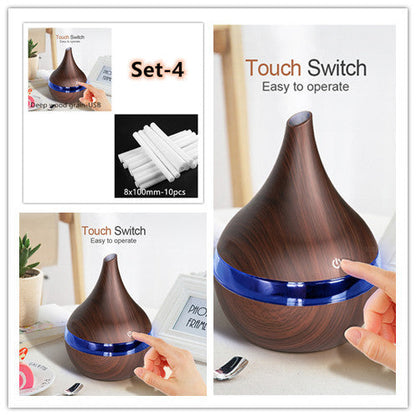 Ultrasonic Teardrop Essential Oil Diffuser with Wood Grain Finish