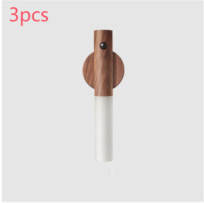 Eco-Friendly Wall-Mounted Night Light with Wood Finish