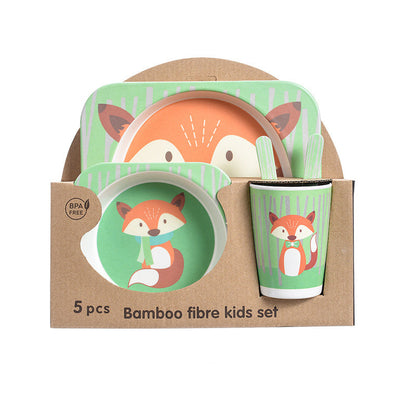 Bamboo Fibre Kids Dinnerware Set - Eco-Friendly Crocodile Design