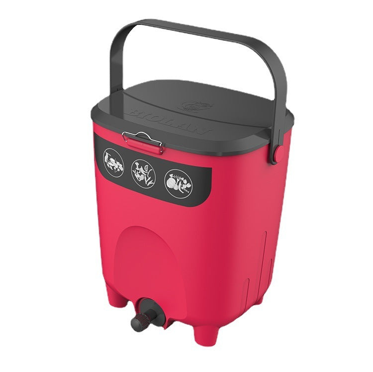 Pink Kitchen Compost Bin with Odor Control Spray Bottle