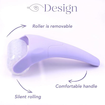 Pink Ergonomic Facial Ice Roller for Skincare and Wellness
