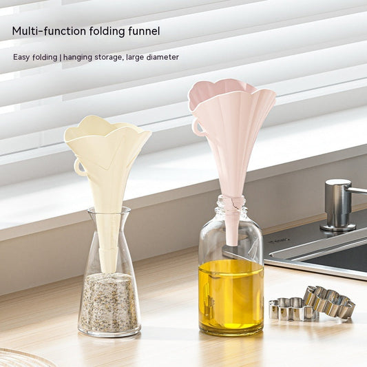 Collapsible Flower-Shaped Silicone Kitchen Funnel