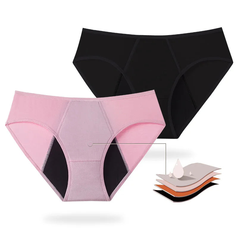 Eco-Friendly Reusable Period Underwear - Black & Pink Briefs