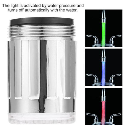 LED Faucet Light with Temperature-Indicating Colors
