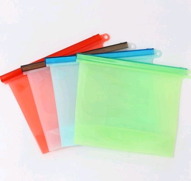 Eco-Friendly Reusable Silicone Food Storage Bag - Translucent Green