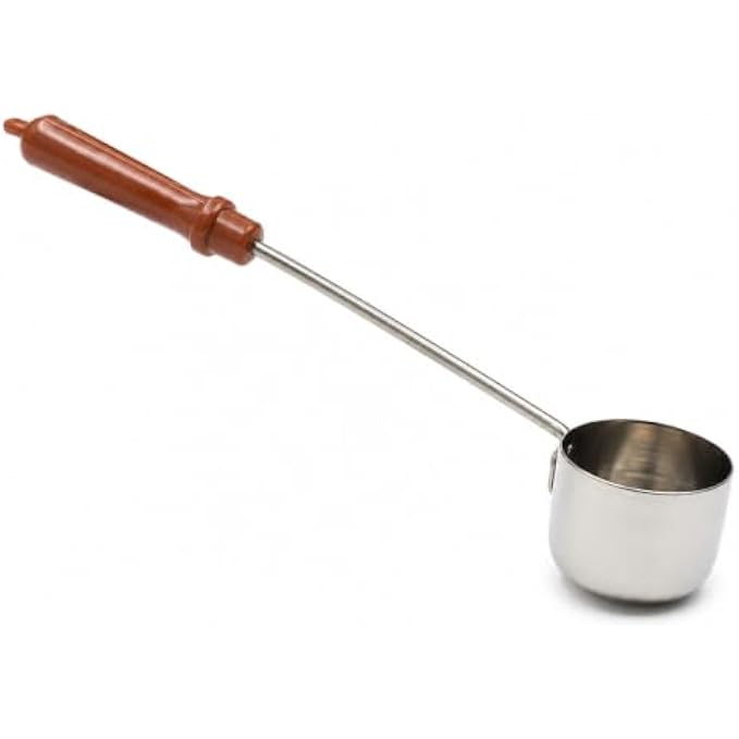 96 Pieces Stainless Steel Liquid Servers with Long Plastic Handle (Deep Serving Ladle for Soup – Curry – Gravy and Sauces – Silver and Brown)
