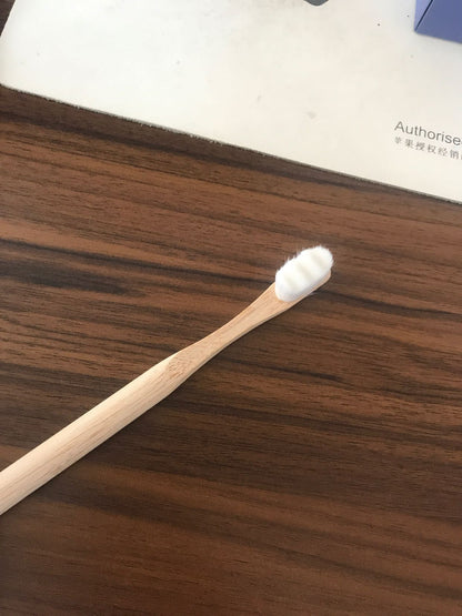 Eco-Friendly Bamboo Toothbrush with Natural Wood Handle
