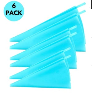 Eco-Friendly Reusable Blue Silicone Piping Bag - Conical Shape