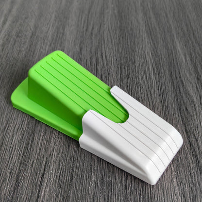 Eco-Friendly Teal & White Doorstop Wedge - Durable Silicone Design