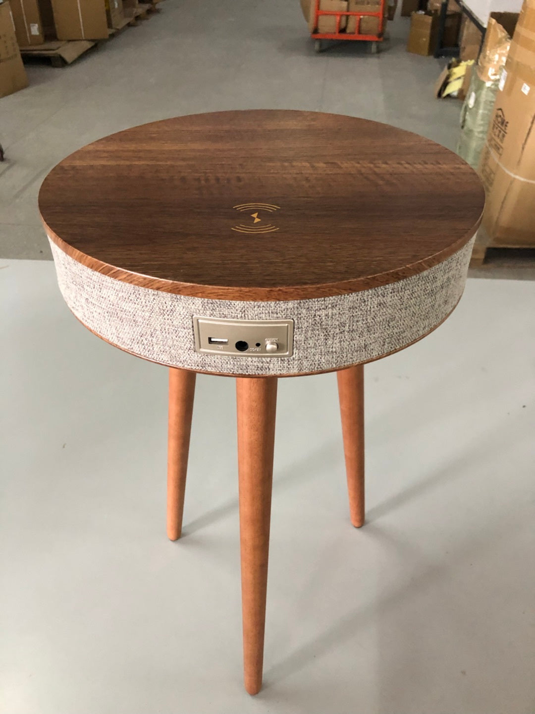 Eco-Friendly Side Table with Integrated Bluetooth Speaker