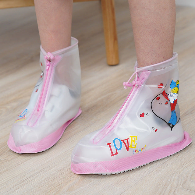 Waterproof Reusable Shoe Covers with Cartoon Designs