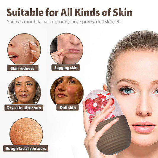 Facial Ice Cube Tray Set for Beauty Massage in Eco-Friendly Silicone