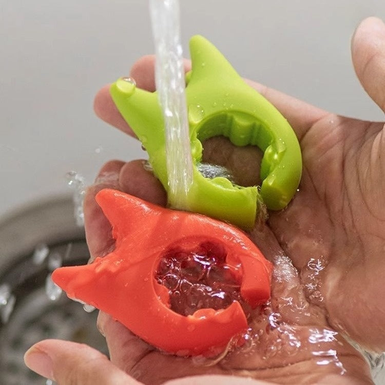 Eco-Friendly Silicone Cat Pot Lid Lifter - Green & Red