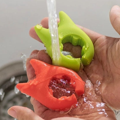Eco-Friendly Silicone Cat Pot Lid Lifter - Green & Red