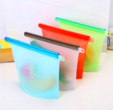 Eco-Friendly Reusable Silicone Food Storage Bag - Translucent Green