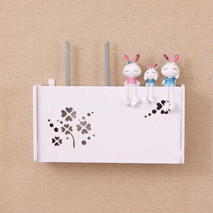 Eco-Friendly Bamboo Wi-Fi Router Storage Box with Ventilation