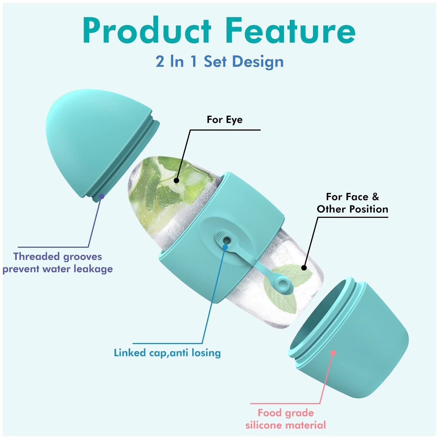 Reusable Ice Roller for Face - Skin Firming & Cooling Facial Massage Tool