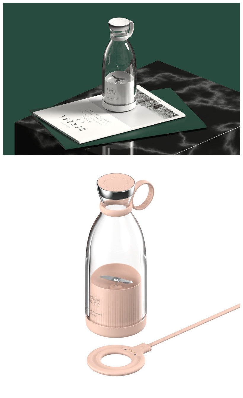 Eco-Friendly Reusable Pink Juice Bottle with Handle