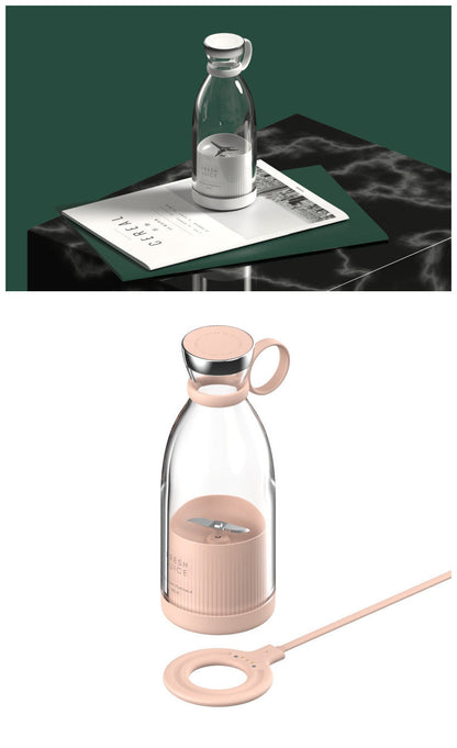 Eco-Friendly Reusable Pink Juice Bottle with Handle