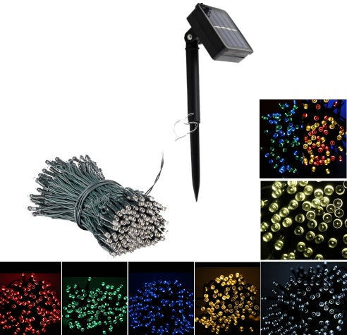 Solar-powered multicolor string lights for eco-friendly outdoor decor
