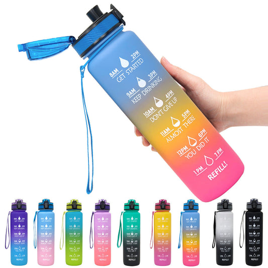 Gradient BPA-Free Water Bottle with Time Markers