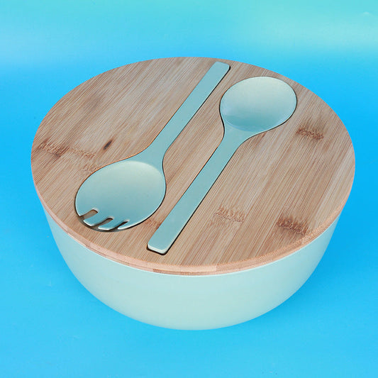 Eco-Friendly Bamboo Bowl Set with Lid and Utensils