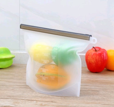 Eco-Friendly Reusable Silicone Food Storage Bag - Translucent Green