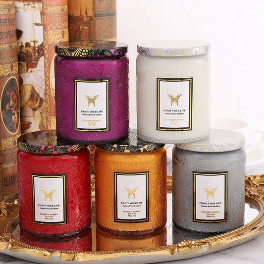 Eco-Friendly Aromatherapy Scented Candles in Reusable Glass Jars